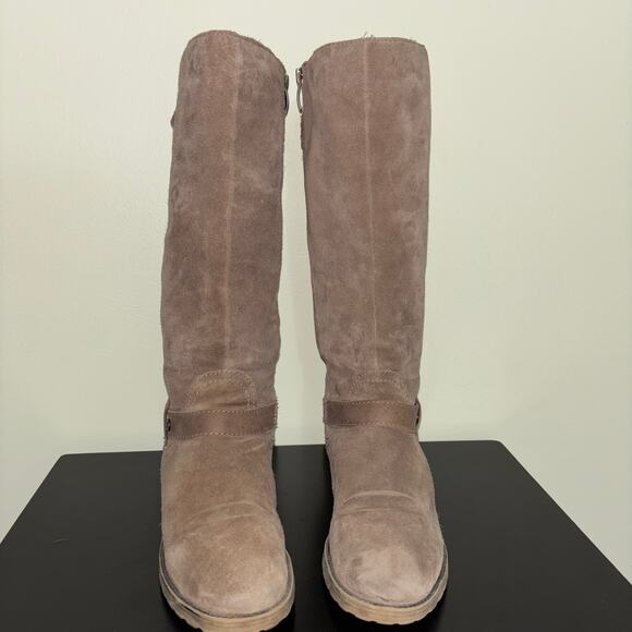 Naturalizer N5 Comfort Knee High Suede Riding Boots 8W Wide Calf Brown Lug Sole - Picture 2 of 7